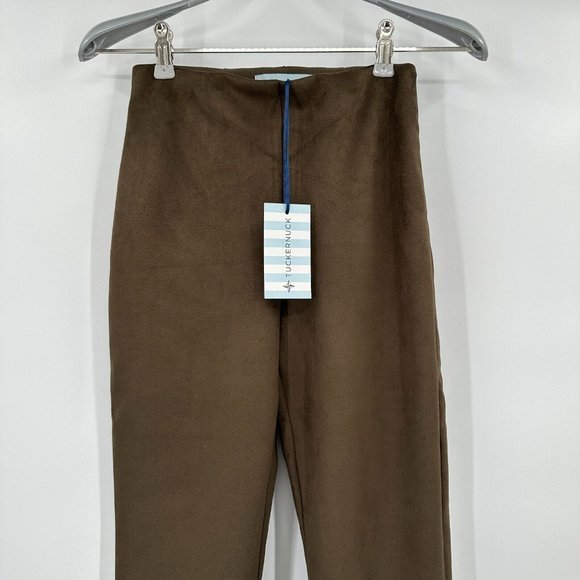 Tuckernuck Faux Suede Ashford Pants sz XS Olive Green Ankle Elastic Waist NWT - Picture 2 of 6